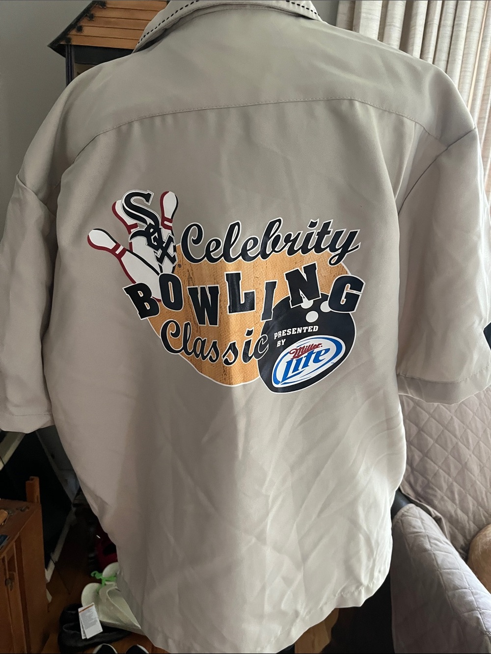Celebrity Bowling Classic Short-Sleeve Button-Down Shirt - Tan